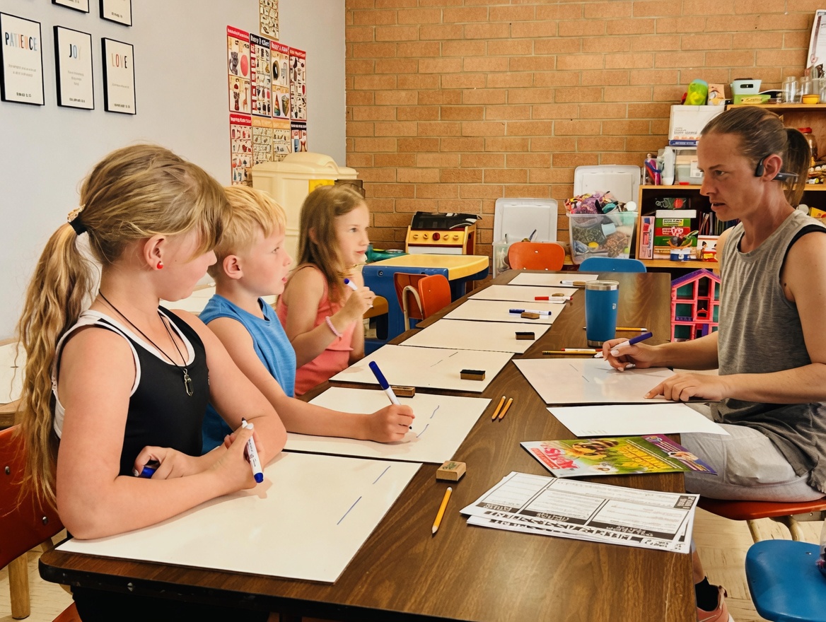 Holland Wines works with students at Room2Grow Resource Center in Elko